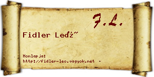 Fidler Leó névjegykártya